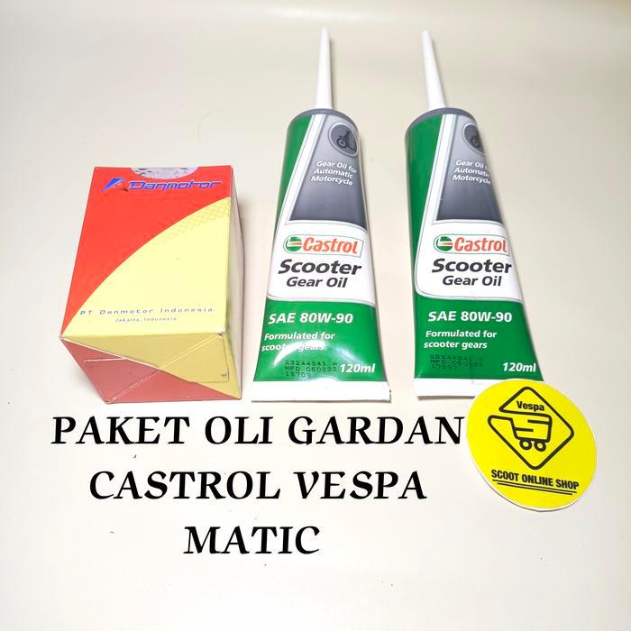 TERLARIS PAKET OLI GARDAN CASTROL VESPA MATIC 3V IGET