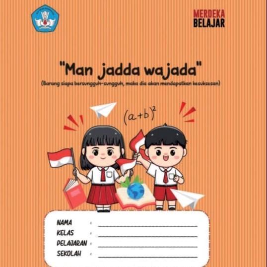 "New" Sampul Buku Kertas Coklat Kuarto Tebal 15 pcs, aesthetic, kata motivasi dan unik