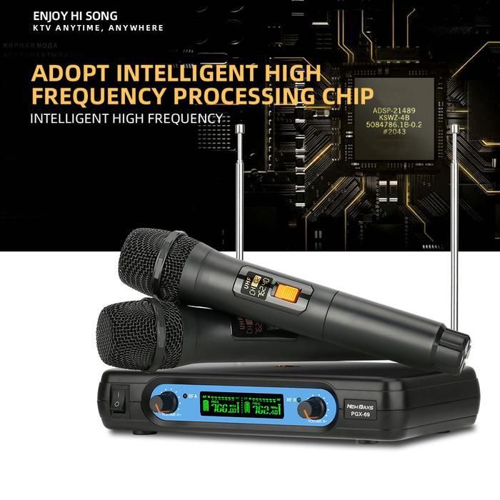 HARGA DISKON NEW BAXS wireless microphone PGX-69 Mikrofon Nirkabel UHF Band 2 Genggam 60M Menerima