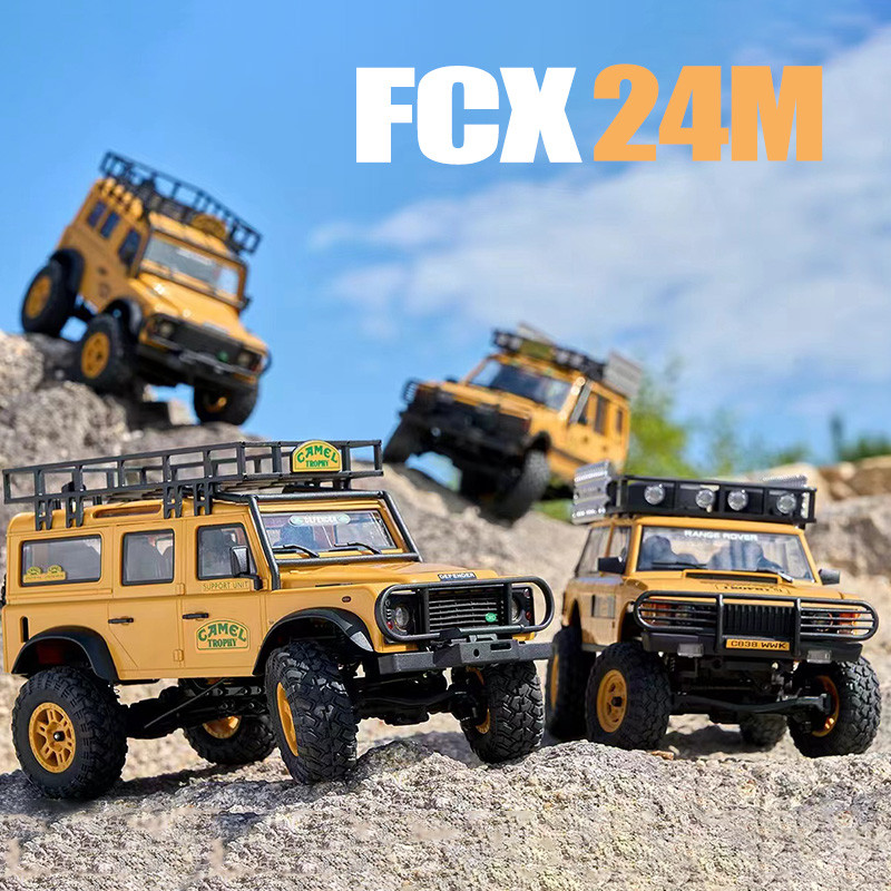 Mobil RC Off-Road FMS 1/24 Land Rover Series Profesional 4WD Model Mainan Elektrik untuk Panjat
