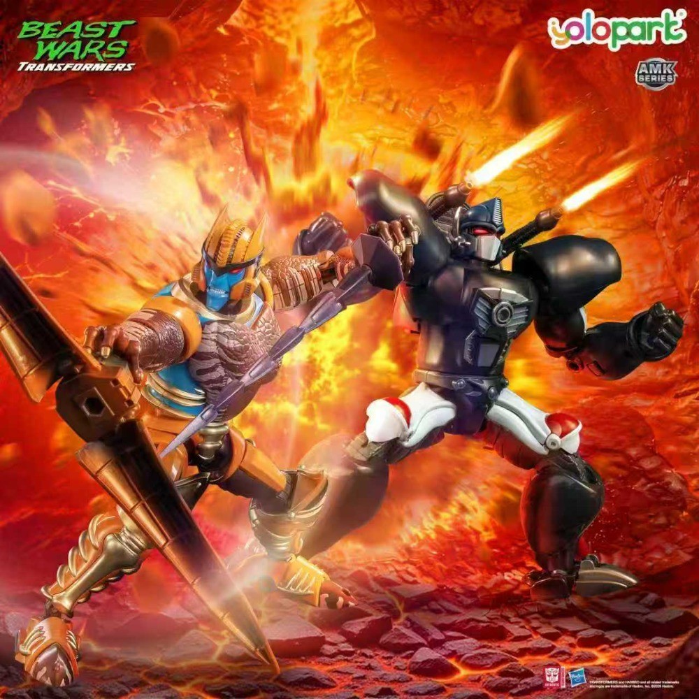 YOLOPARK Transformers AMK Series BEAST WARS Dinobot Model Kits Optimus Primal Model Kits Figure Toy
