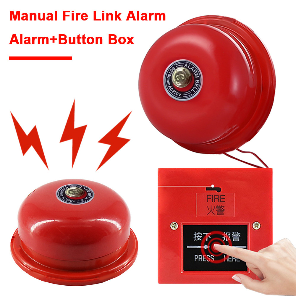 Sound and Light Fire Alarm Metal Fire Control Fire Warning Siren Internal Strike Alarm Bell for Home