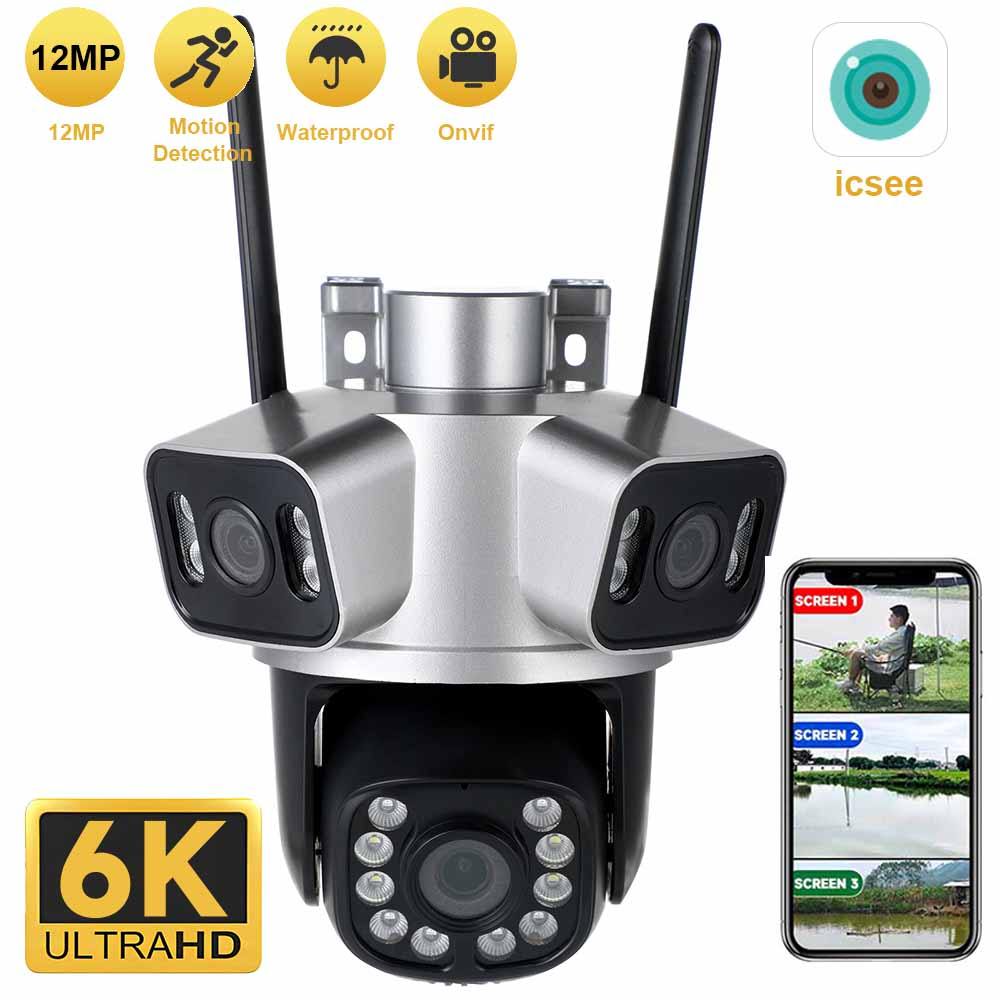4K 8MP Dual Lens WIFI Camera 2K 4MP Dual Screen PTZ Camera Outdoor Auto Tracking Security Camera