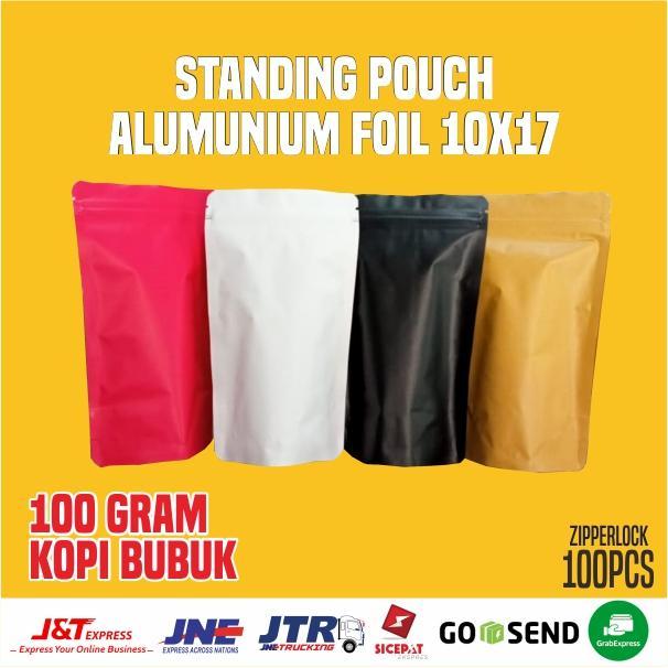 STANDING POUCH 10X17 ALUMUNIUM FOIL DOFF MATTE 10 X 17 100GRAM
