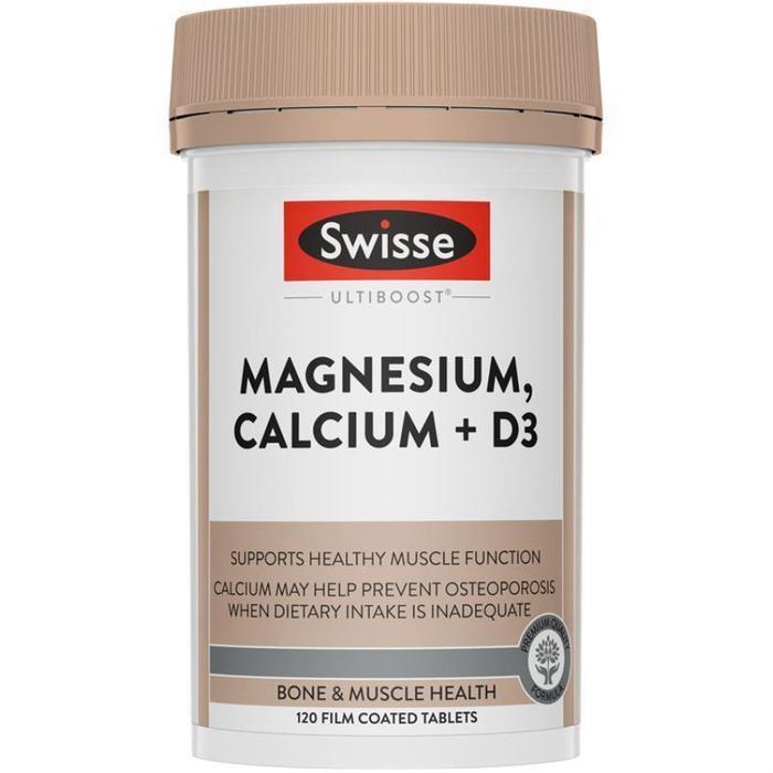 Swisse Ultiboost Magnesium Calcium + D3 120 Tablet - Suplemen Kesehatan Tulang & Otot - Swisse