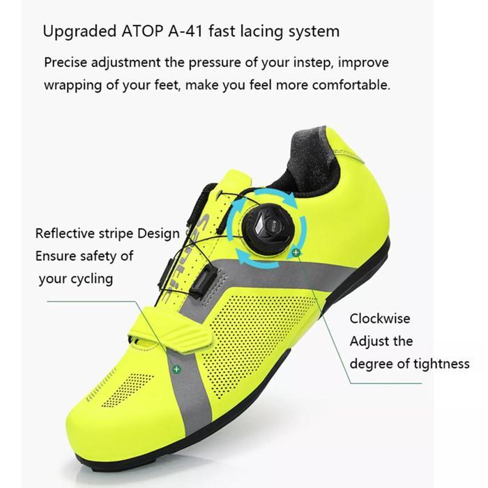 SANTIC Sepatu Sepeda Pria Non Cleat Roadbike Apollo 2.0 S20016 Cycling Non Lock Men Shoes Rotating