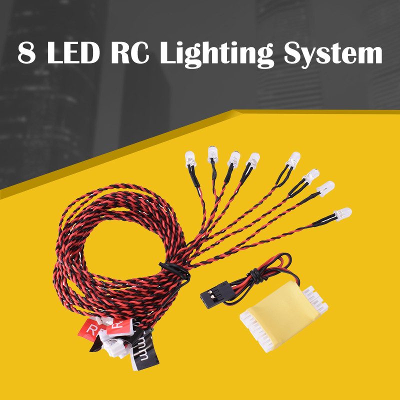 8 LED Flash RC LED Light Kit For RC Airplane Aircraft Plane