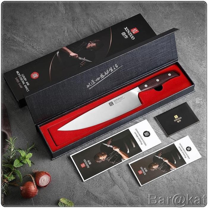 Xinzuo 8" Chef Knife - German Stainless Steel Blade, Razor-Sharp & Ergonomic Handle, Multi-Purpose