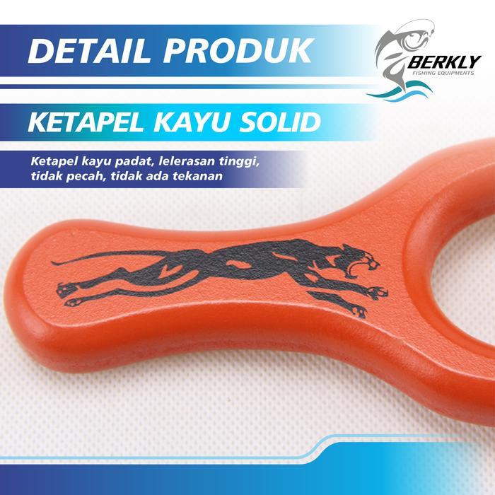 BERKLY Mainan Ketapel Kayu Polos Plitur Perangkap Ikan Kuat dan Kokoh