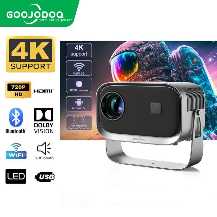 Termurah Goojodoq Wifi Projector 4K Full Hd 1080P 8000 Lumens Support Android Ios