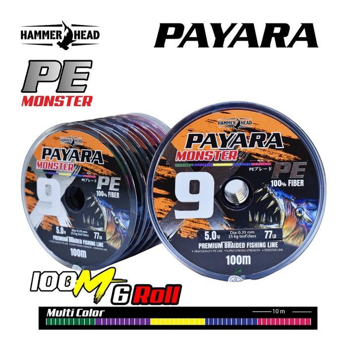 Terlaris Hammer Head Senar Pancing Payara Monster X9 Multi Color 100% Pe Fiber Connecting Cocok
