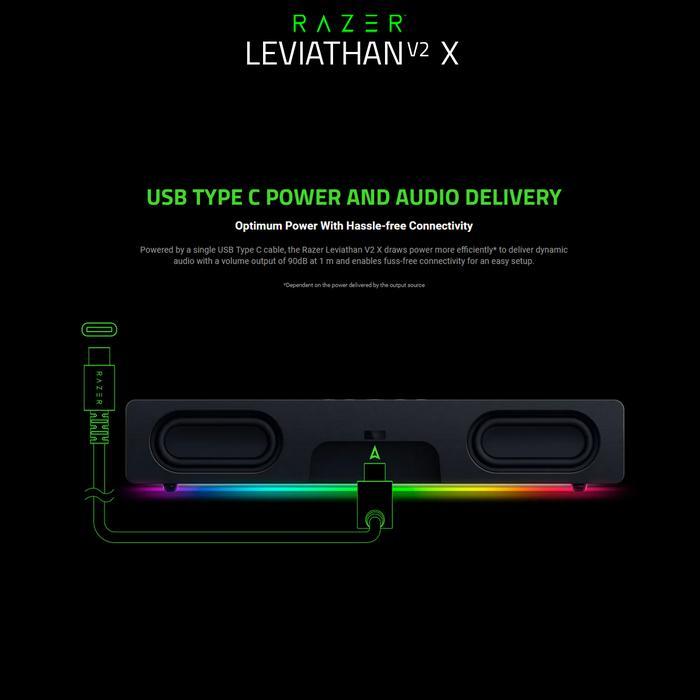 Razer Leviathan V2 X - Compact, Usb Type C Pc Soundbar