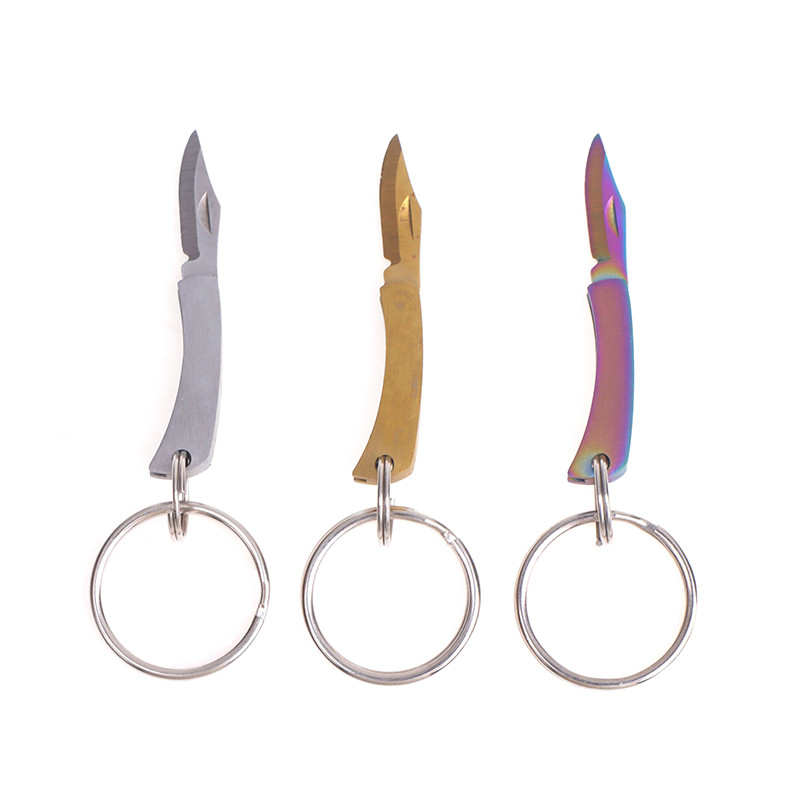 Stainless Steel Mini Folding Knife Ultra Small Portable Pocket Knife Express Open Box Keychain EDC S