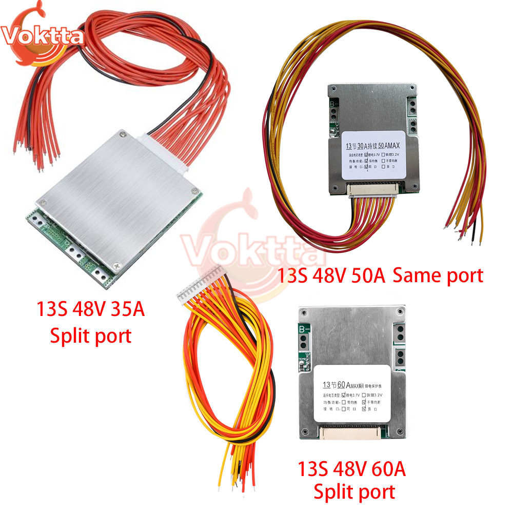 BMS 13S 48V 35A 50A 60A With Balance Li-Ion Battery Pack Protection Board Lithium Battery Balance Me