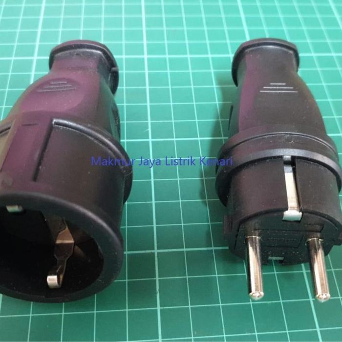 STEKER KARET / COLOKAN LISTRIK KONTRA KARET MESIN MALE FEMALE 1 SET