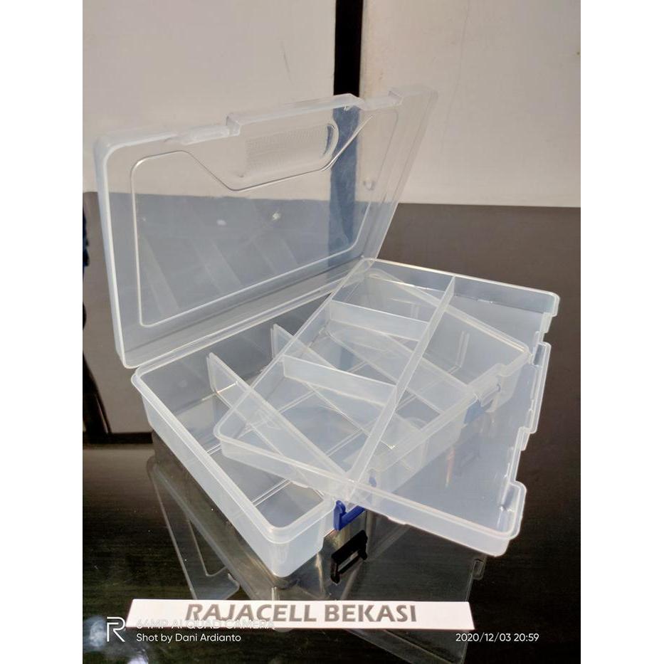 TERLARIS Storage Box 2Susun Tempat Penyimpanan Komponen Elektronik 234*168*62mm gratis ongkir