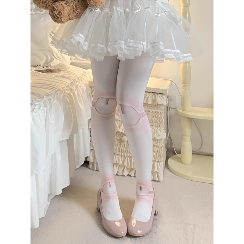 Japanesejoint Doll Lolita Socks Girl Y2K Beauty Socks Image Velvet Printed Pantyhose Lolita