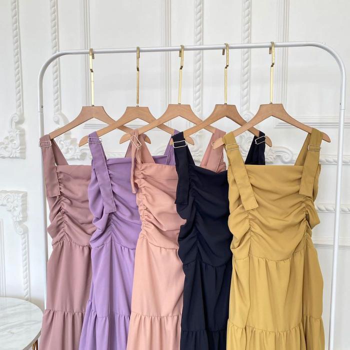QOME - Overall Sonya bahan wolfis overall wanita outer dress wanita overall polos