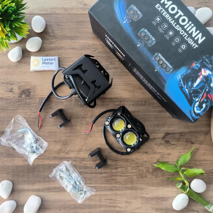 Lampu Tembak Sorot Led Laser Gun Sql 2 Mata Motor Mobil 2 Warna