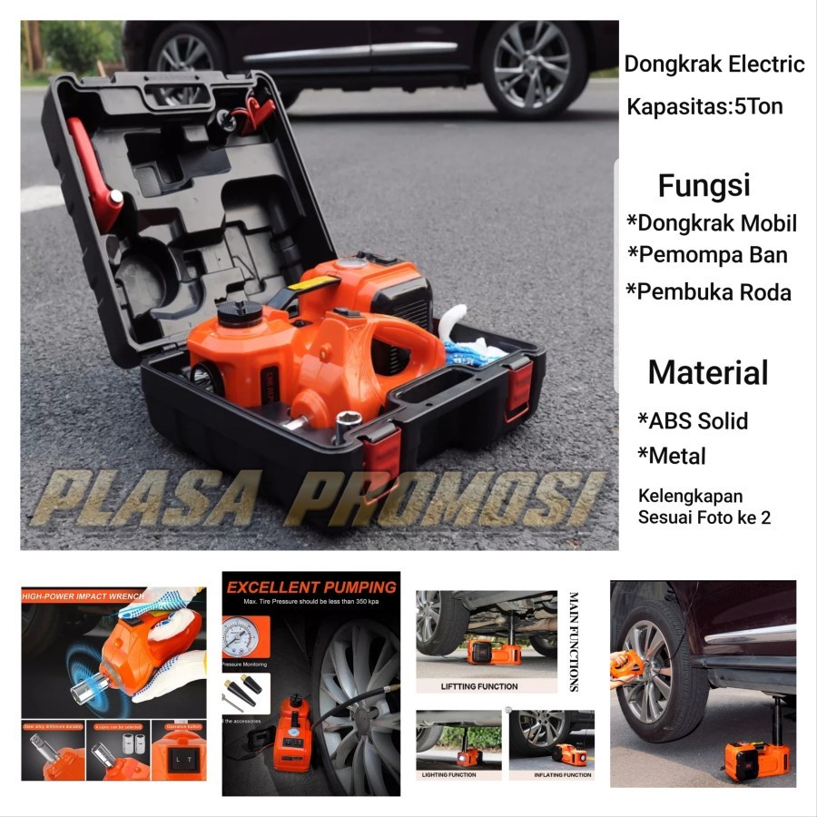 Dongkrak Mobil Elektrik 5ton / Electric Car Jack 5 Ton / Dongkrak Mobil 4 In 1 Dongkrak Mobil Fortun