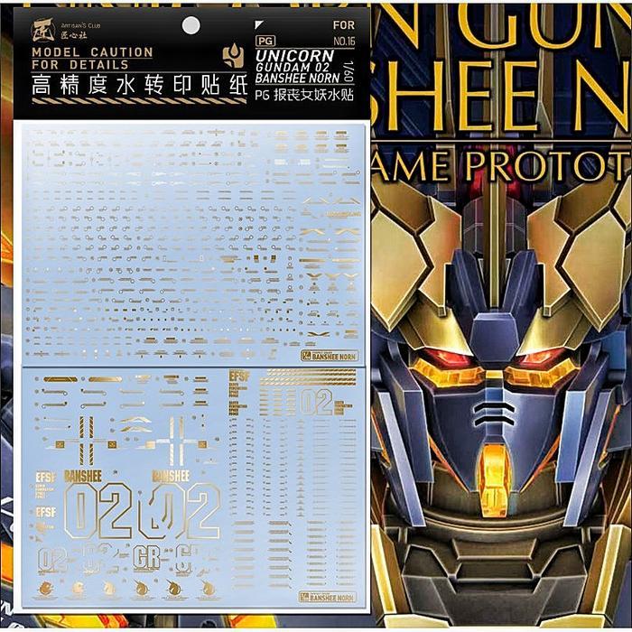Terbatas PG UNICORN GUNDAM 02 BANSHEE NORN WATER DECAL ARTISAN'S CLUB