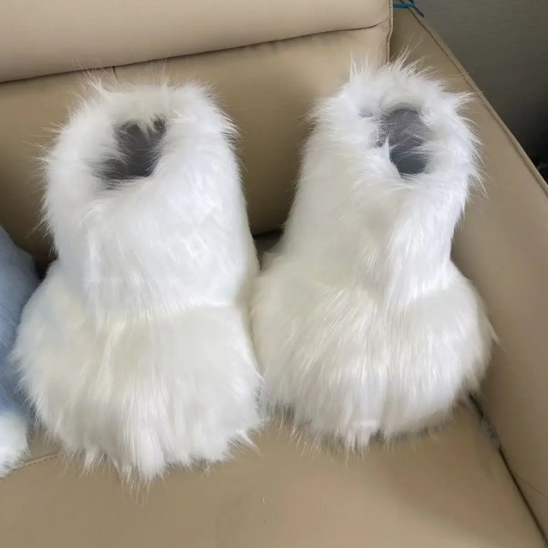 Fluffy Kig Fursuit Cosplay Paw Shoes Furry Fursuit Cosplay Rubbit Cat Boots Cute Animal Manga Party
