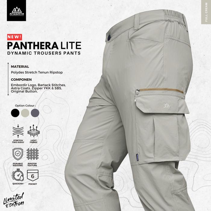 ser Celana Angsana seri Panthera Lite Dynamic Cargo Concept fit slim Pria Panjang Hitam Katun Hitam