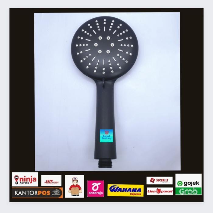 hand shower set bulat hitam / shower mandi hitam / shower set bulat hitam