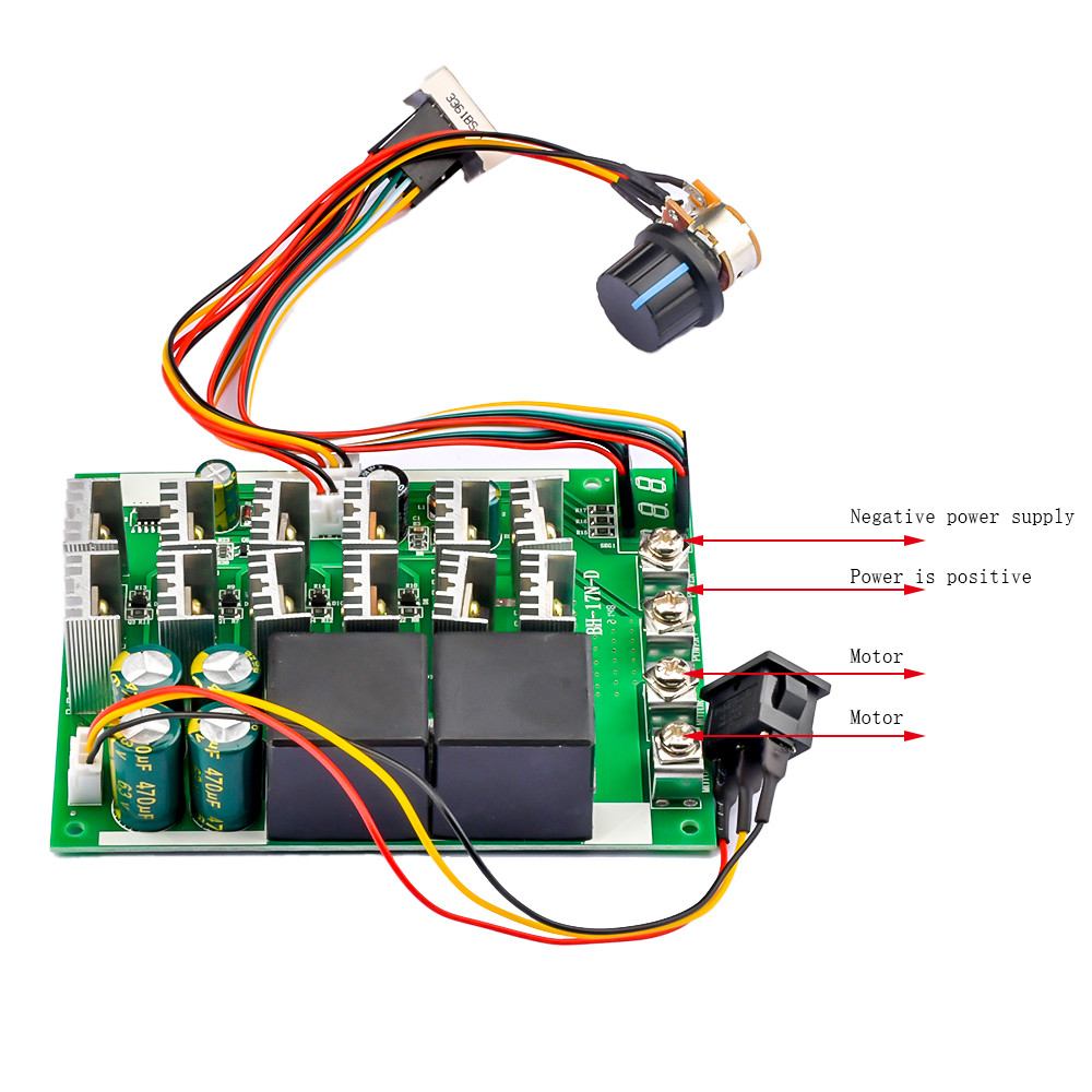 Dc10-55V 60A Digital Display Pwm Speed Controller Module Forward Reversal 0~100% Adjustable Dc Motor