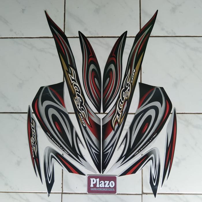 stiker striping body motor mio soul 2008 silver