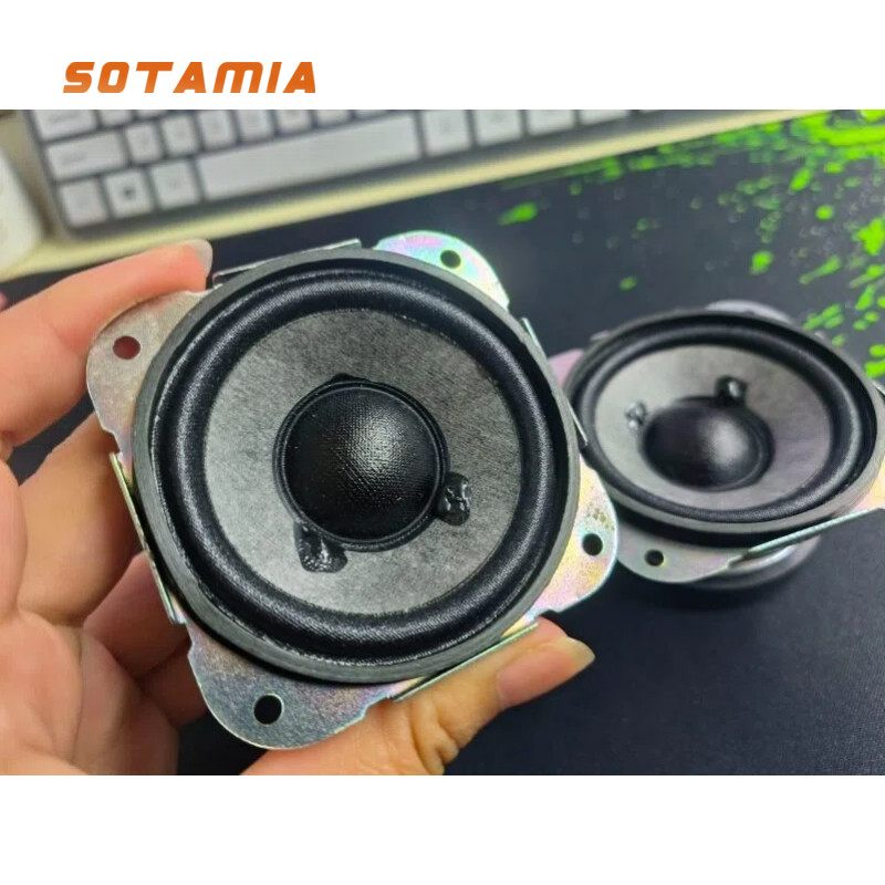 SOTAMIA 2Pcs 2.75 Inch Full Range Speaker 4 Ohm 22.5W Oil Paper Cone Cloth Edge Audio Smart Voice