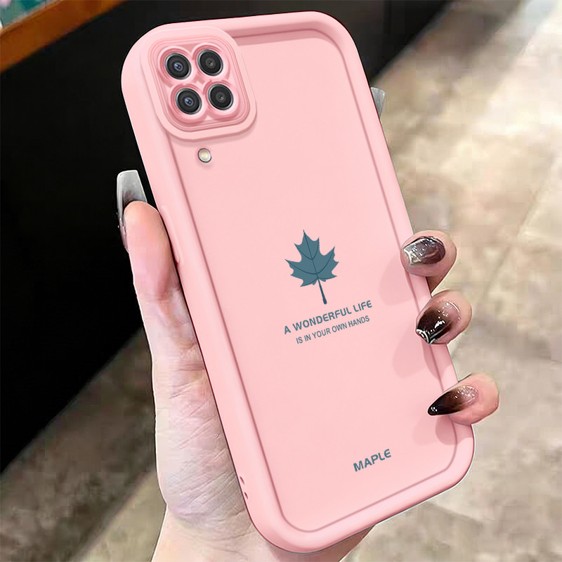 Casing Hp untuk Samsung Galaxy A22 M22 Case Motif daun maple Kasing silikon Cesing Softcase Kualitas