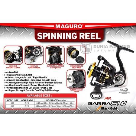 Reel Maguro Barra Sw Power Handle 500-800 Ultra Ligt Reel Casting Spinning Maguro Barra Saltwater