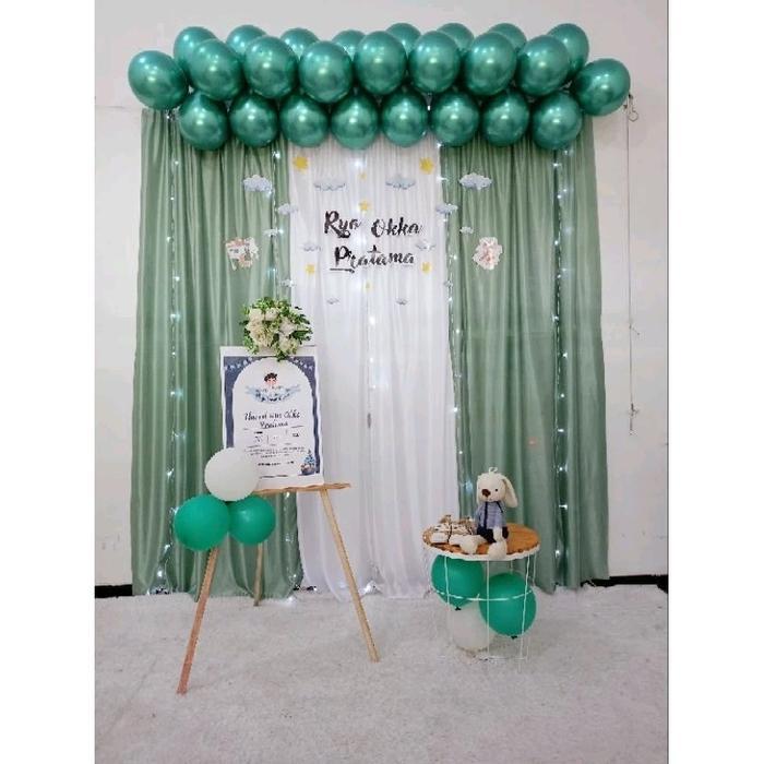 Dekorasi Backdrop Balon Chrome Syukuran Tasyakuran Aqiqah Anak Pasi Ori