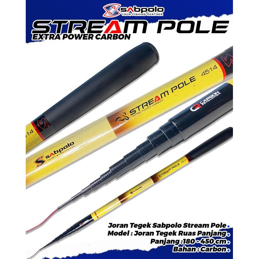 Joran Tegek Sabpolo Stream Pole 180-450Cm Carbon Action Medium
