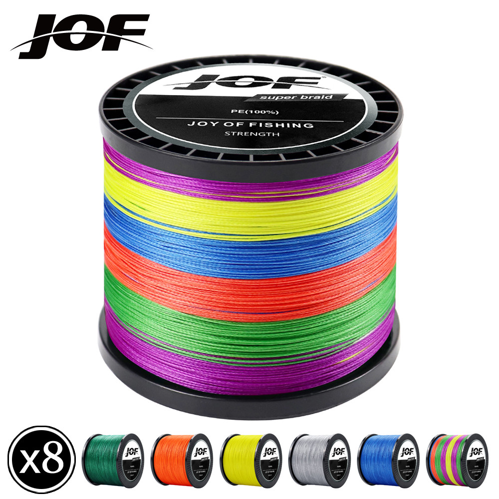 JOF 300M 500M 1000M 8 Strands 4 Strands 18-88LB PE Braided Fishing Wire Multifilament Super Strong