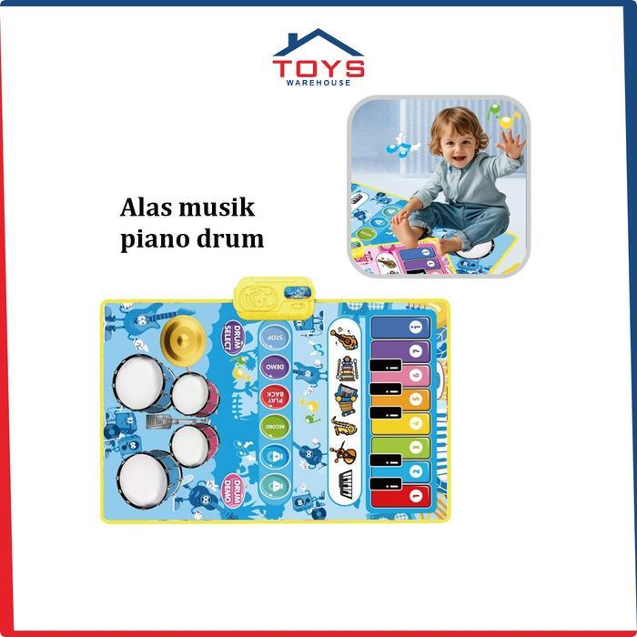 COD Mainan Anak Music Mat 2IN1 Piano DrumEducationToys TW M378