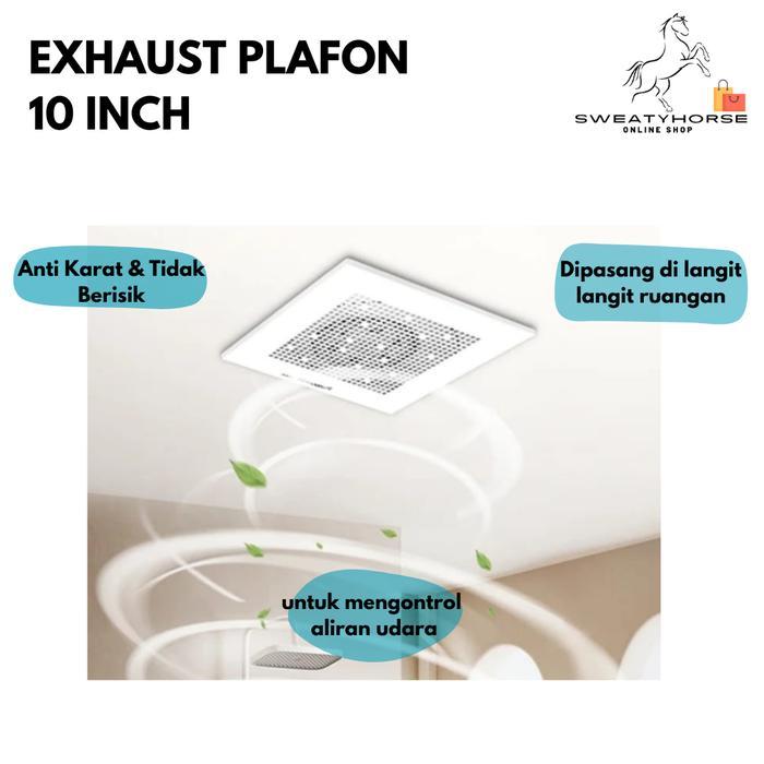 Exhaust Fan Plafon 10 Inchi Kipas Plafon 10 Inch Kipas Blower Hexos Angin Hisap Kipas Kamar Mandi