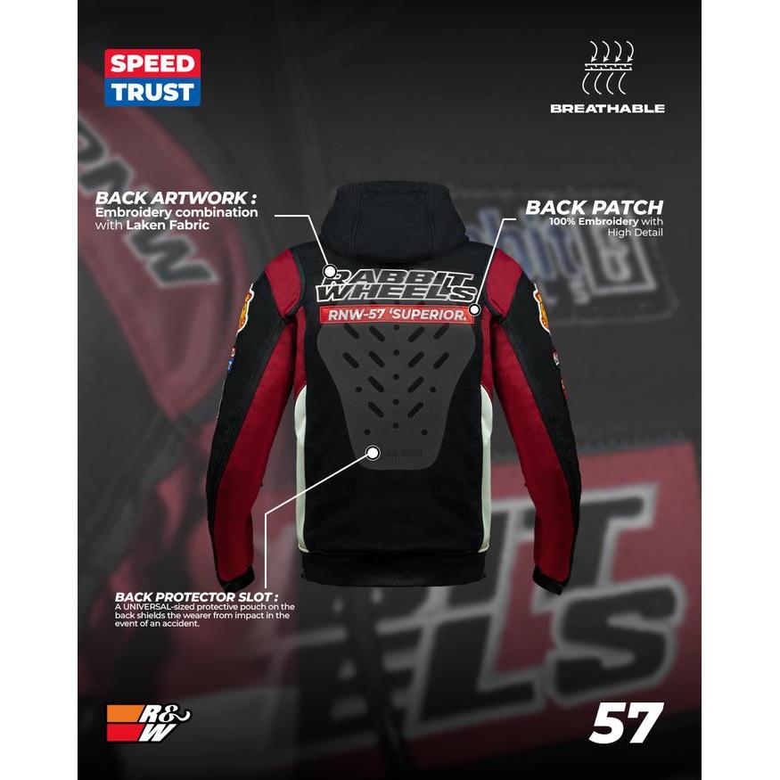 Jarvis 2.0 Hoodie Rabbit And Wheels (Protector) - Jaket Rnw Jacket Rabbit