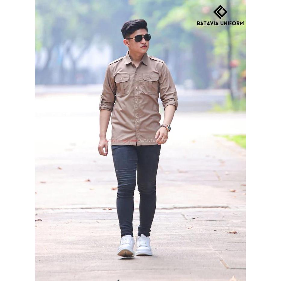 Pasti Promo Kemeja Pdl Lengan Panjang By Batavia Uniform - Kemeja Kerja Lapangan Tactical Lengan