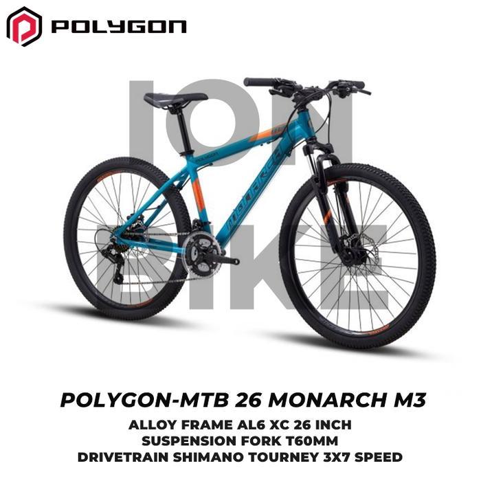 PROMO SERBA750 Sepeda MTB 26 Polygon Monarch M3 TOSCA Alloy Frame 7 Speed Monarch 3 Terbaru