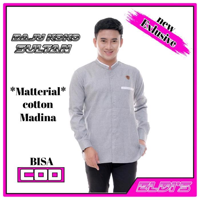 Baju Koko Muslim Pria Dewasa Lengan Panjang Kain Katun Madina Terlaris