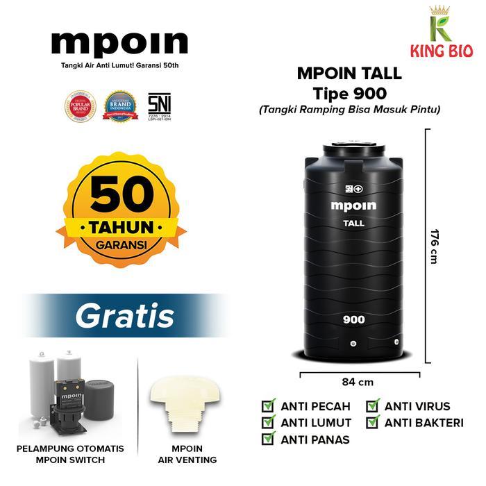 Tangki Air MPOIN PLUS 900 Liter TALL | Toren Air | Tandon Air