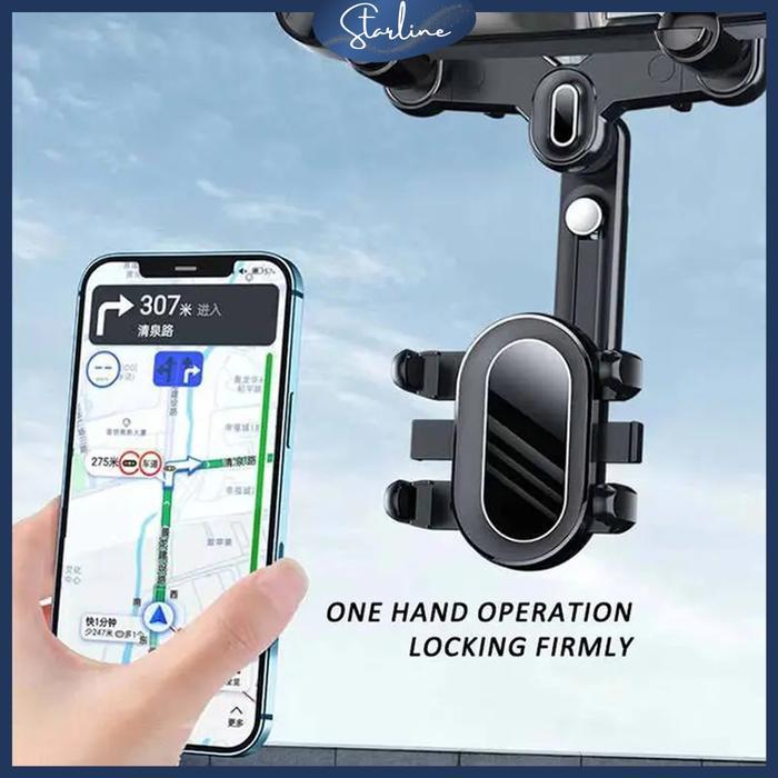 Holder Mobil Spion Tengah Jepit 360 FleksibelCar Phone Holder