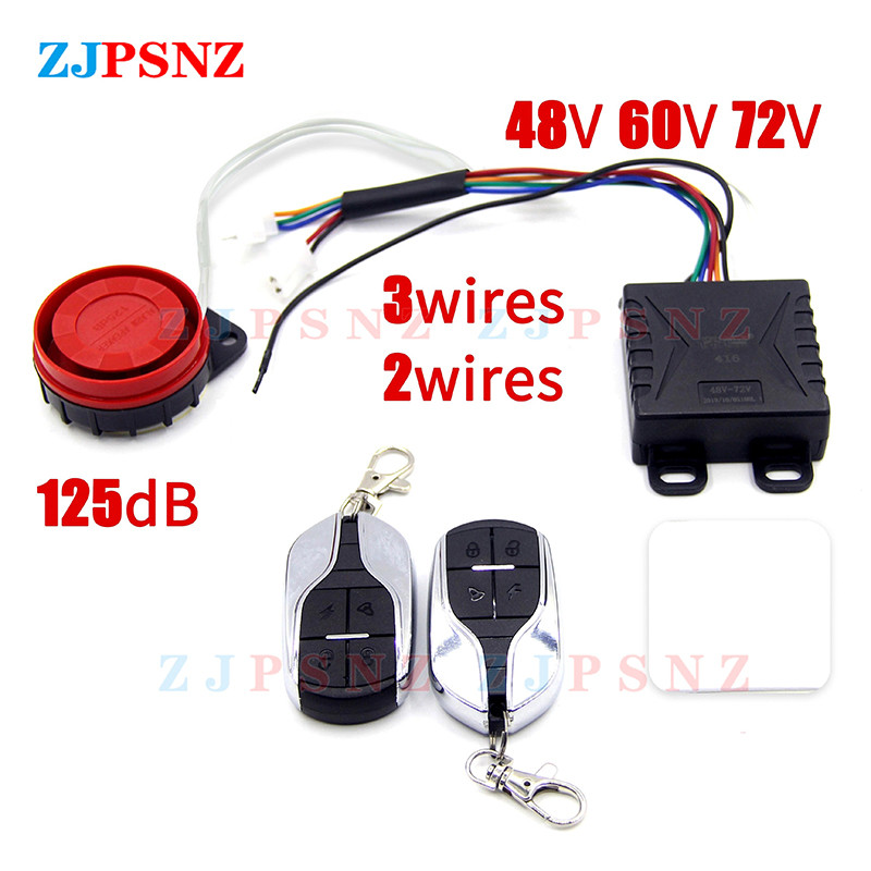 ebike Alarm Control System 48V/60V/72V Intelligent Electric Bicycle Alarm System Kit Lock Scooter