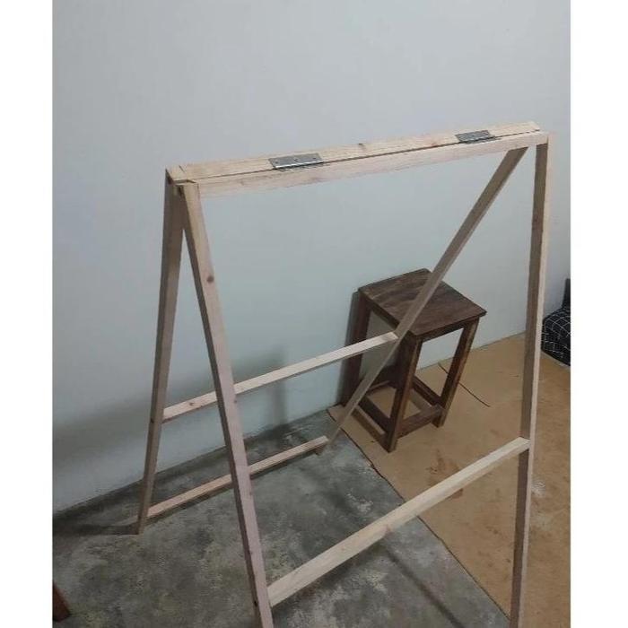 Stand Banner - Standing Banner Lipat 2 Sisi / Rangka Spanduk / Standing Banner Kayu / Standing
