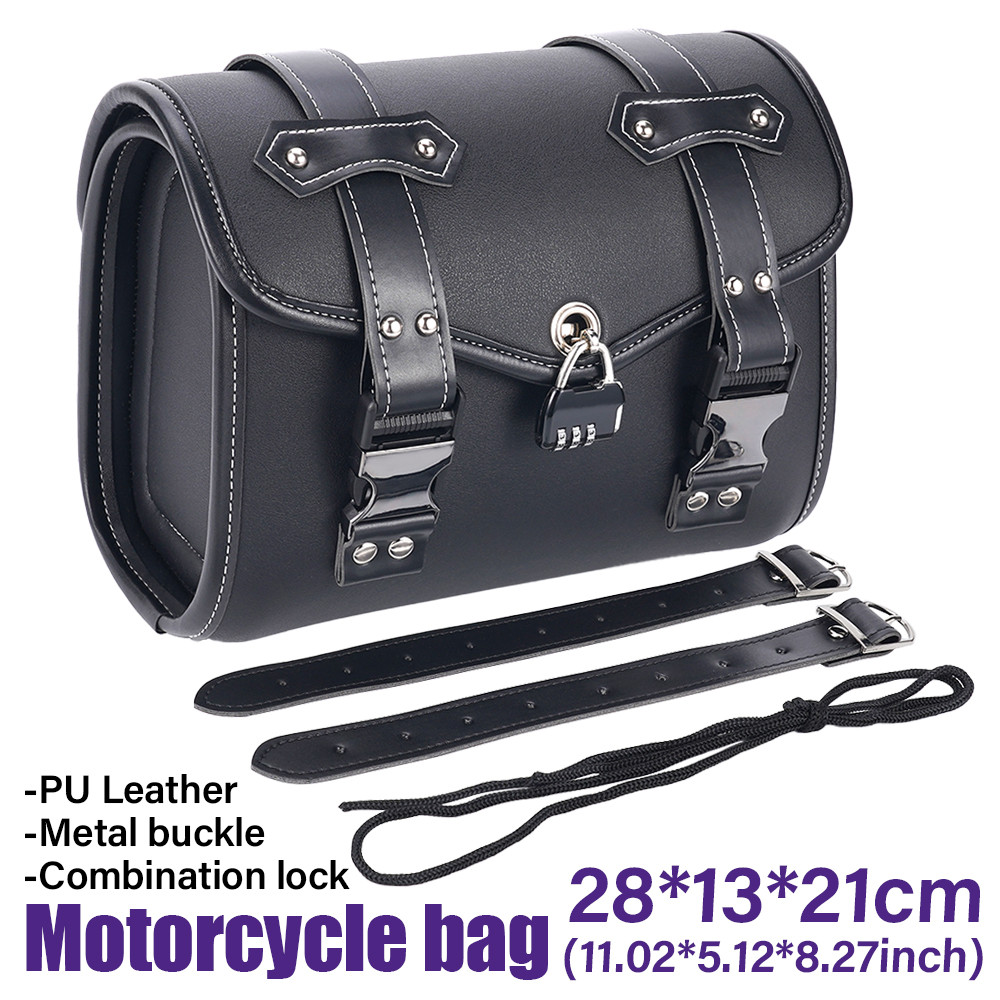 Tas Samping Motor Tahan Air dengan Kunci Password Anti Maling Hitam Universal Kapasitas Besar untuk 
