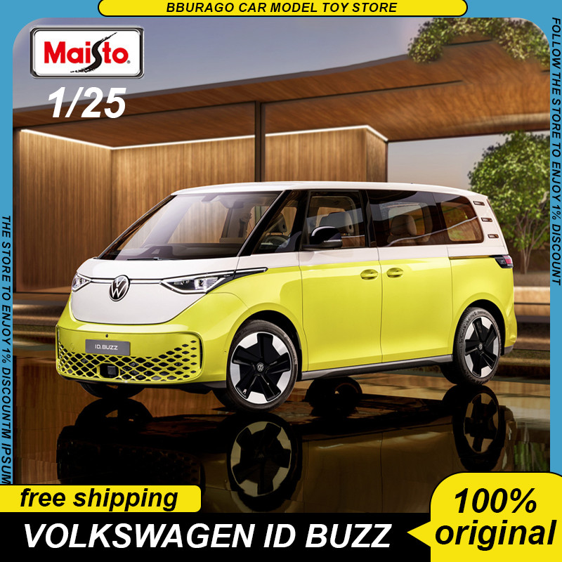 New Product 1:25 Maisto Volkswagen ID Buzz Bus Car Alloy