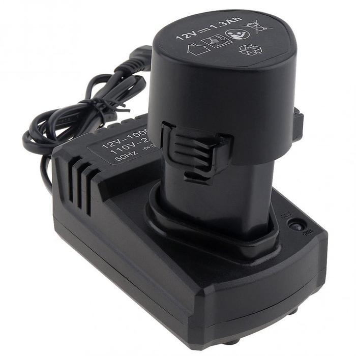 Krisbow - Baterai Bor Cordless 12 Volt+Charger Power Adapter 12V Dc 110-220V Untuk Bor/Charger Bor