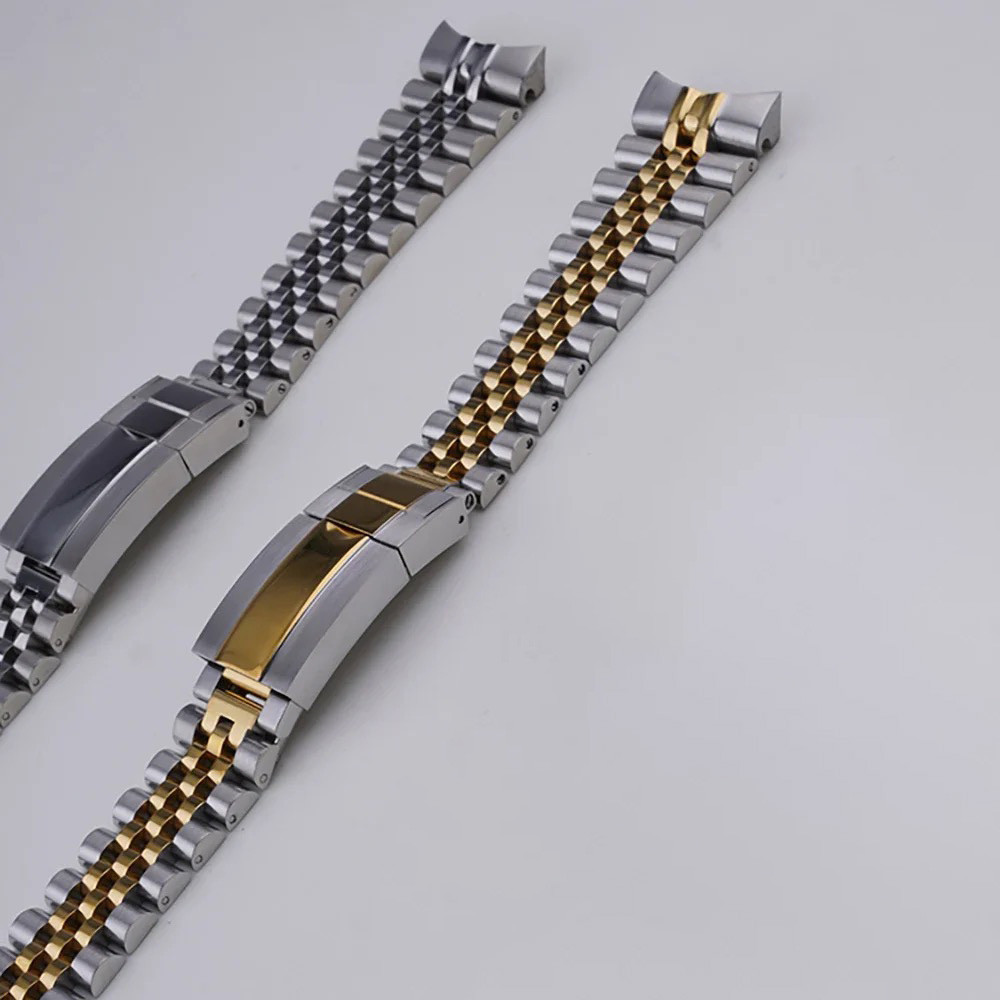 Rolamy 22mm Jubilee WatchBand For Seiko 5 Sports GMT SSK001 003 005 027 033 035 SSK036 Silver Gold
